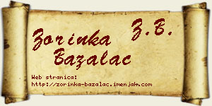 Zorinka Bažalac vizit kartica